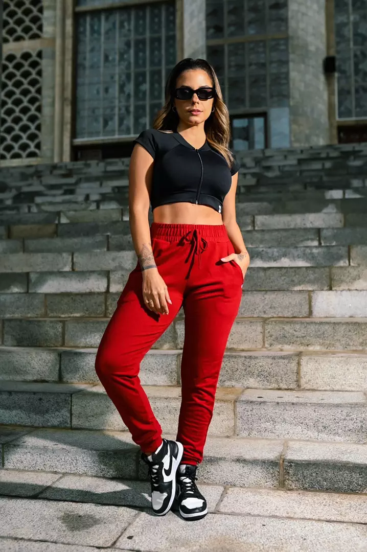 CALÇA JOGGER MOLETOM COM BOLSO  - Ah8381